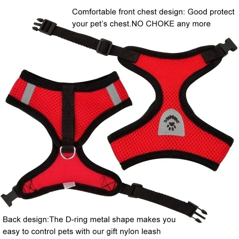 Cat Harness Vest With Leash And Adjustable Mesh For Pets
