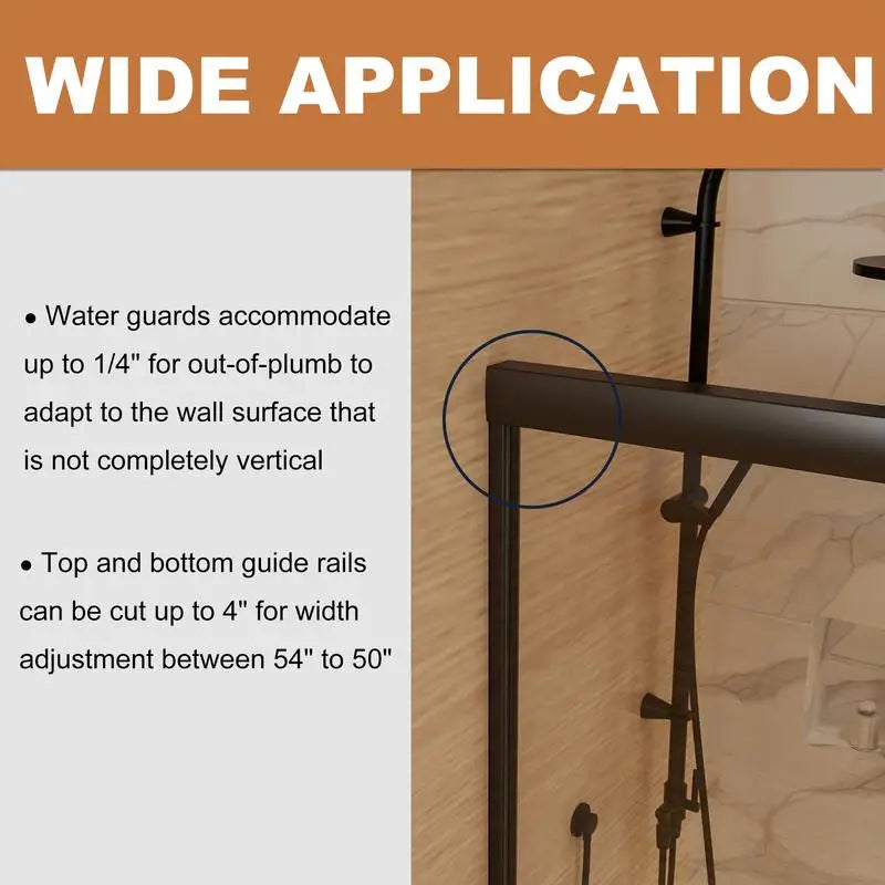 Sliding Shower Door With Matte Frame And Clear Glass