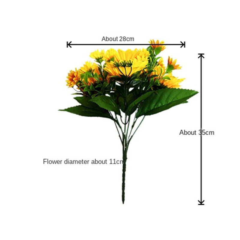 NONECN Artificial Sunflower Bouquet Silk Flowers For Home Decor