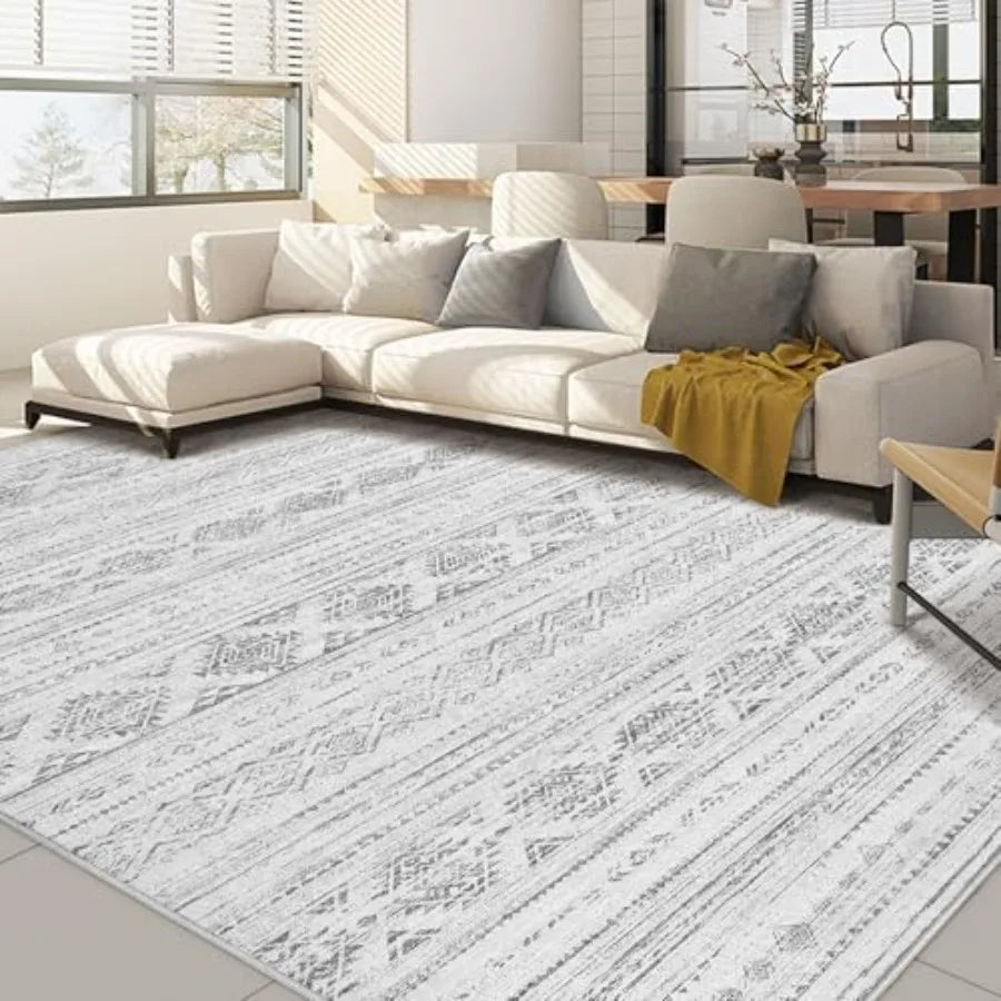 Boho Kilim Style Area Rug Polyester Machine Washable