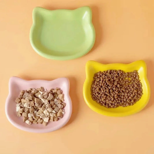 Anti Black Nose Cat Bowl Round Plastic Pet Food Dish