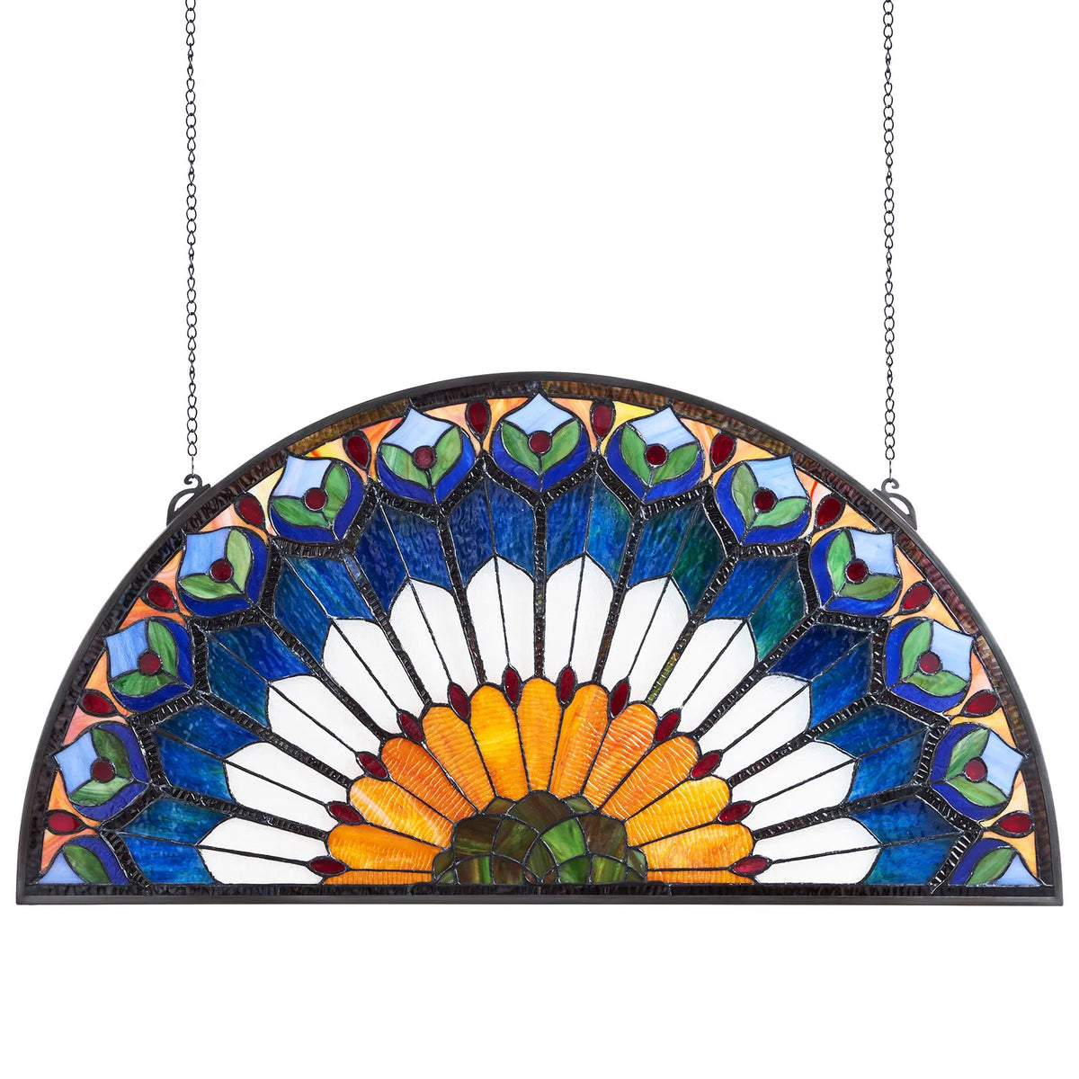 SucceBuy Tiffany Style Stained Glass Hanging Transom Window Panel