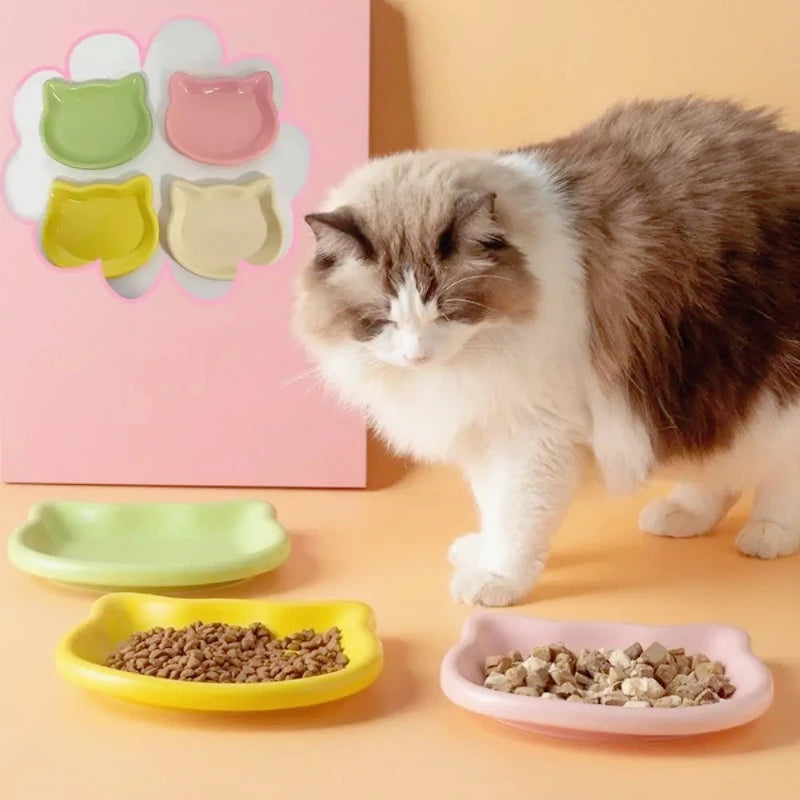 Anti Black Nose Cat Bowl Round Plastic Pet Food Dish