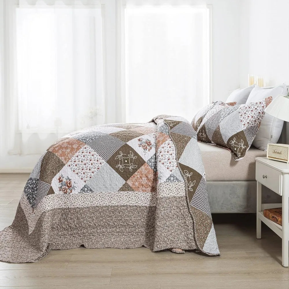 Premium Cotton Ruffle Quilt Set With All Season Bedroom Comfort