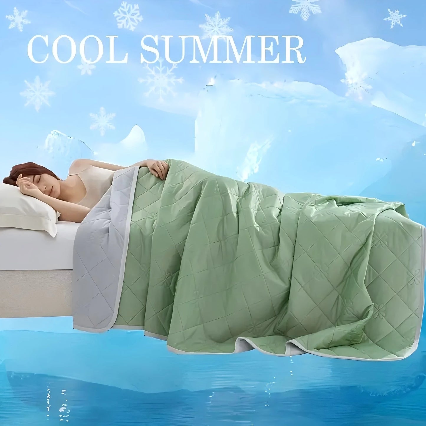 ROSEKINDCN Cooling Blanket for Hot Sleepers, Dual-Sided Geometric Pattern