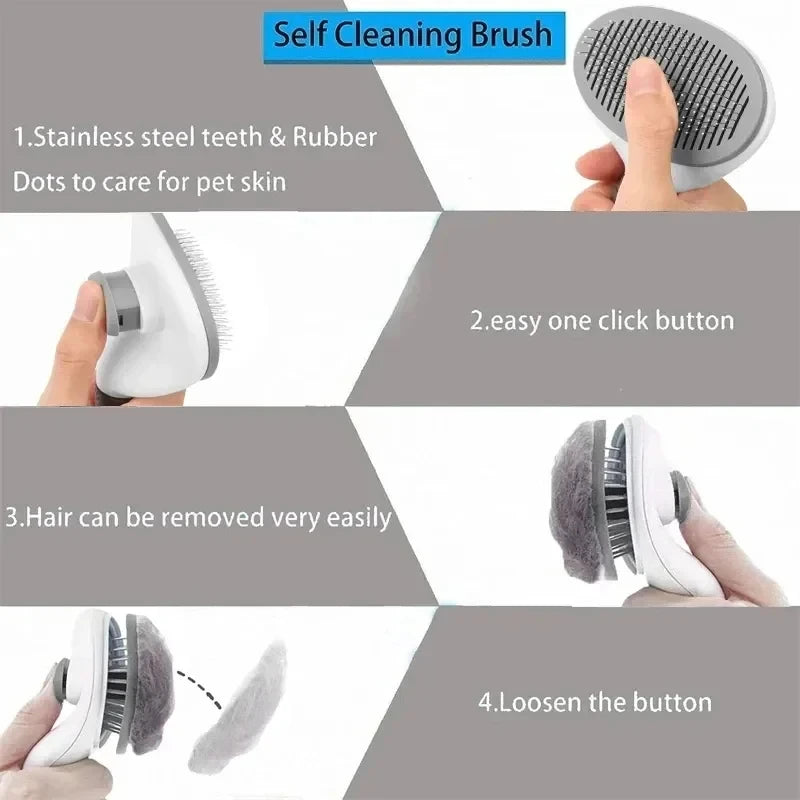 ATMDOG Self Cleaning Pet Grooming Brush For Dogs And Cats