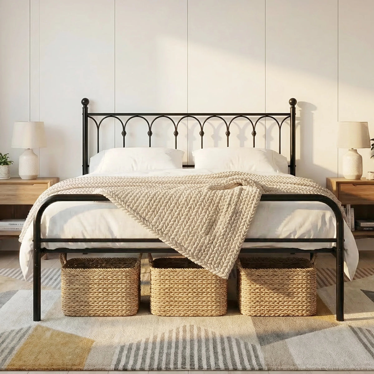JHK Heavy Duty Metal Platform Bed Frame For Easy Setup