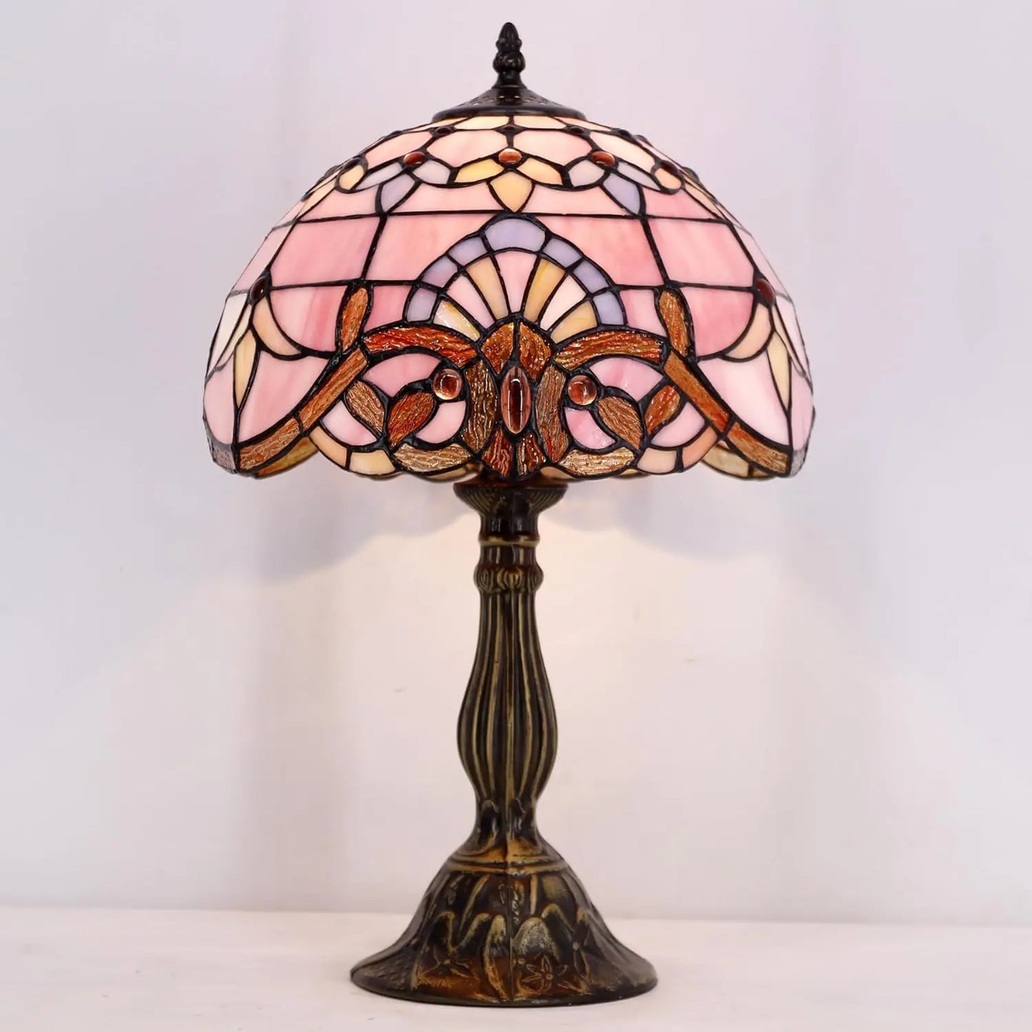 Tiffany Style Stained Glass Table Lamp Baroque Desk Light