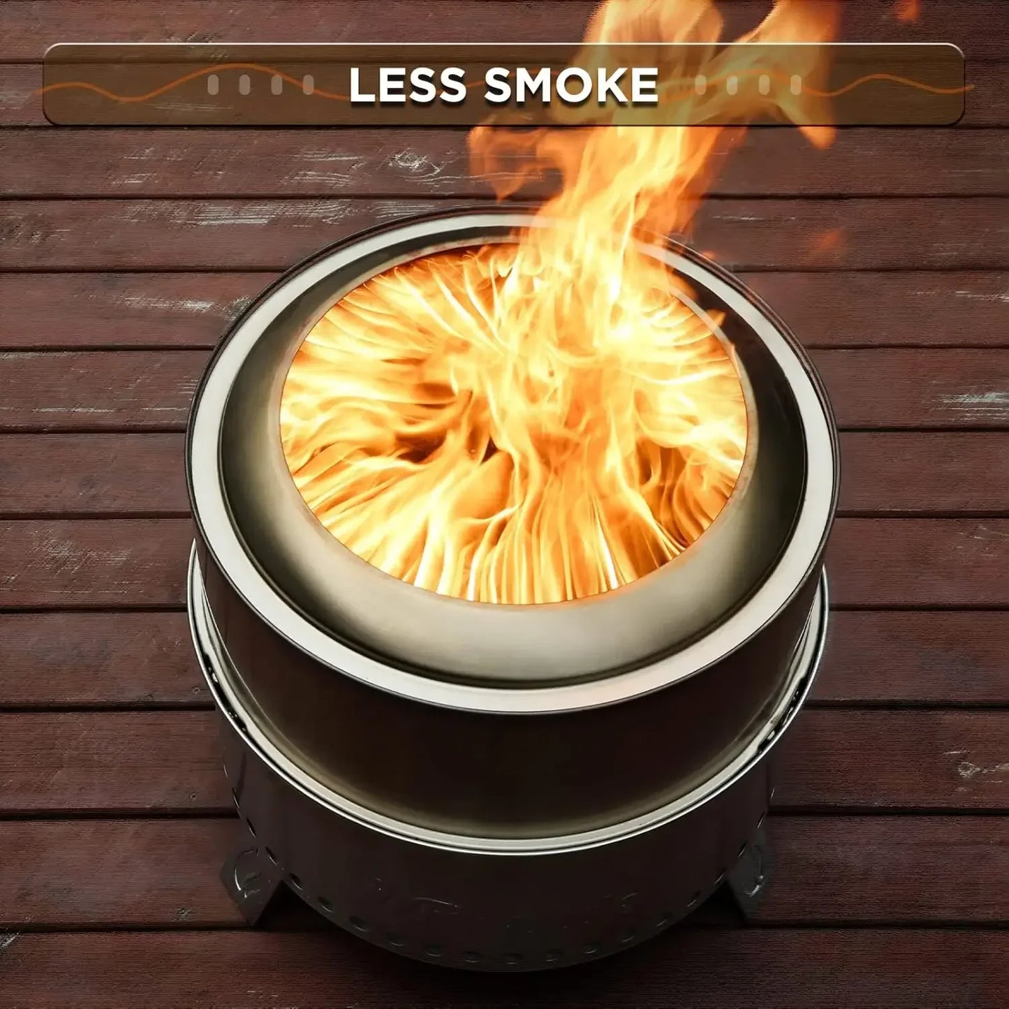 Smokeless Fire Pit Outdoor Wood Burning Portable Stainless Steel Stand