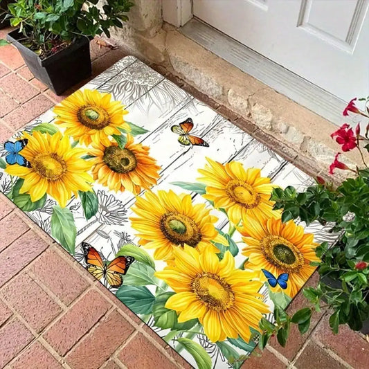 Sunflower Doormat Non-Slip Absorbent Floor Rug for Home