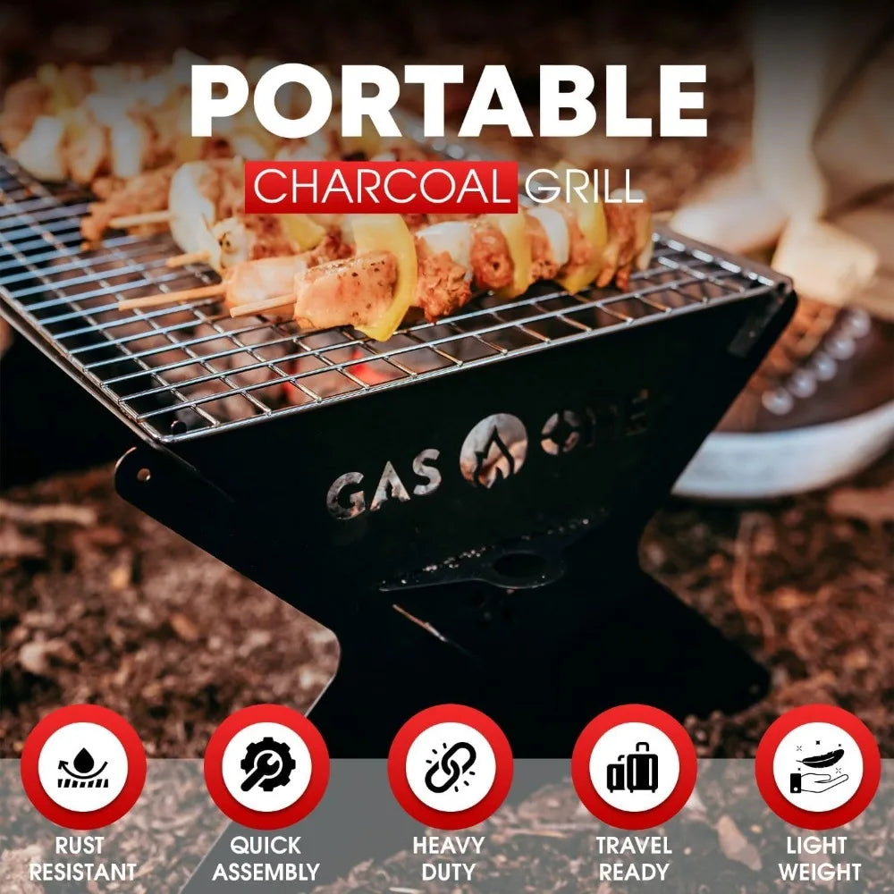 NBVCX Foldable Charcoal Grill For Camping And Outdoor Grilling