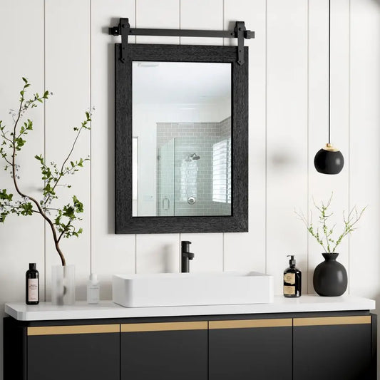 Farmhouse Bathroom Mirror Over Sink Rustic Western Barn Decor