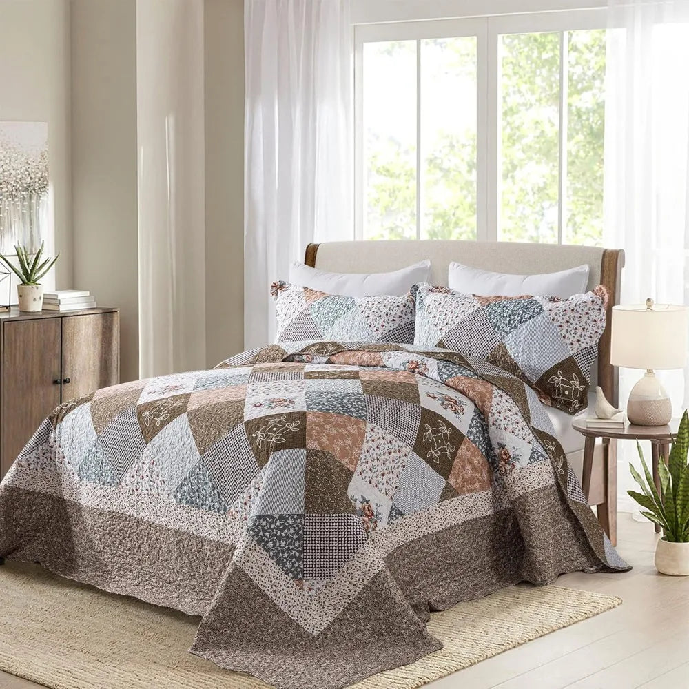 Premium Cotton Ruffle Quilt Set With All Season Bedroom Comfort