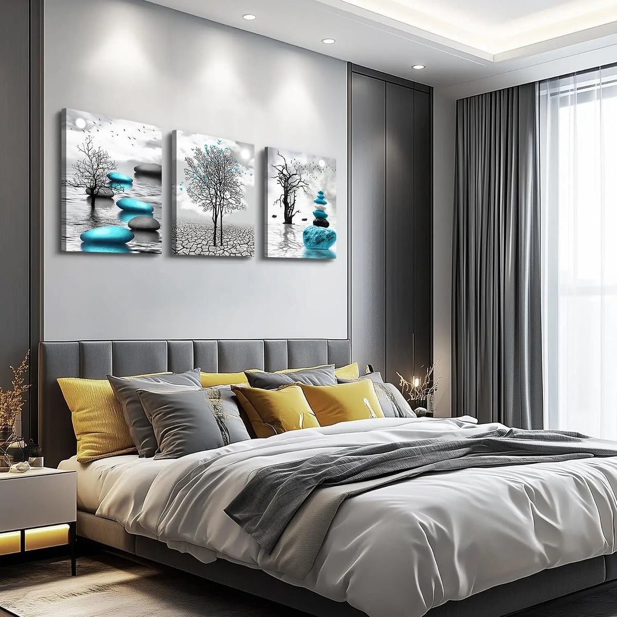 Modern Abstract Stones Canvas Wall Art For Living Room Decor