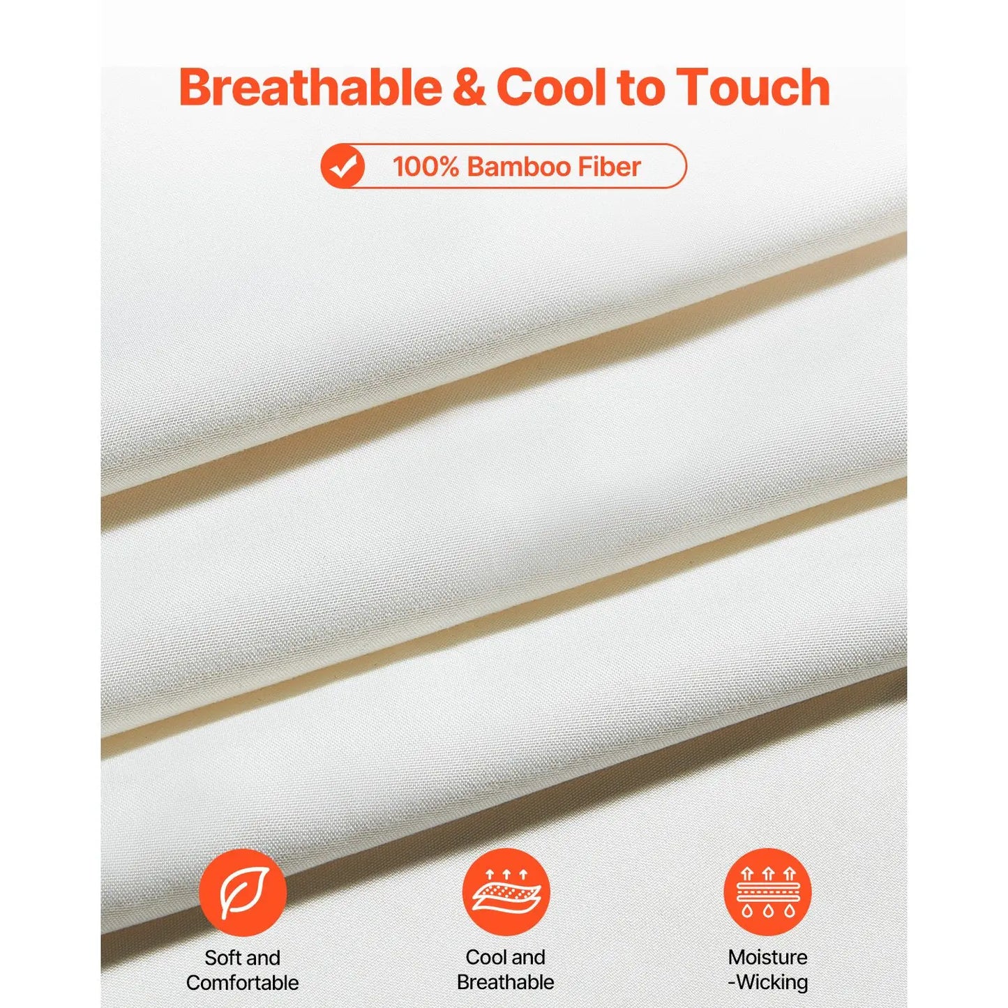 Oeny 4 Piece Cooling Breathable Jacquard Bed Sheet Set