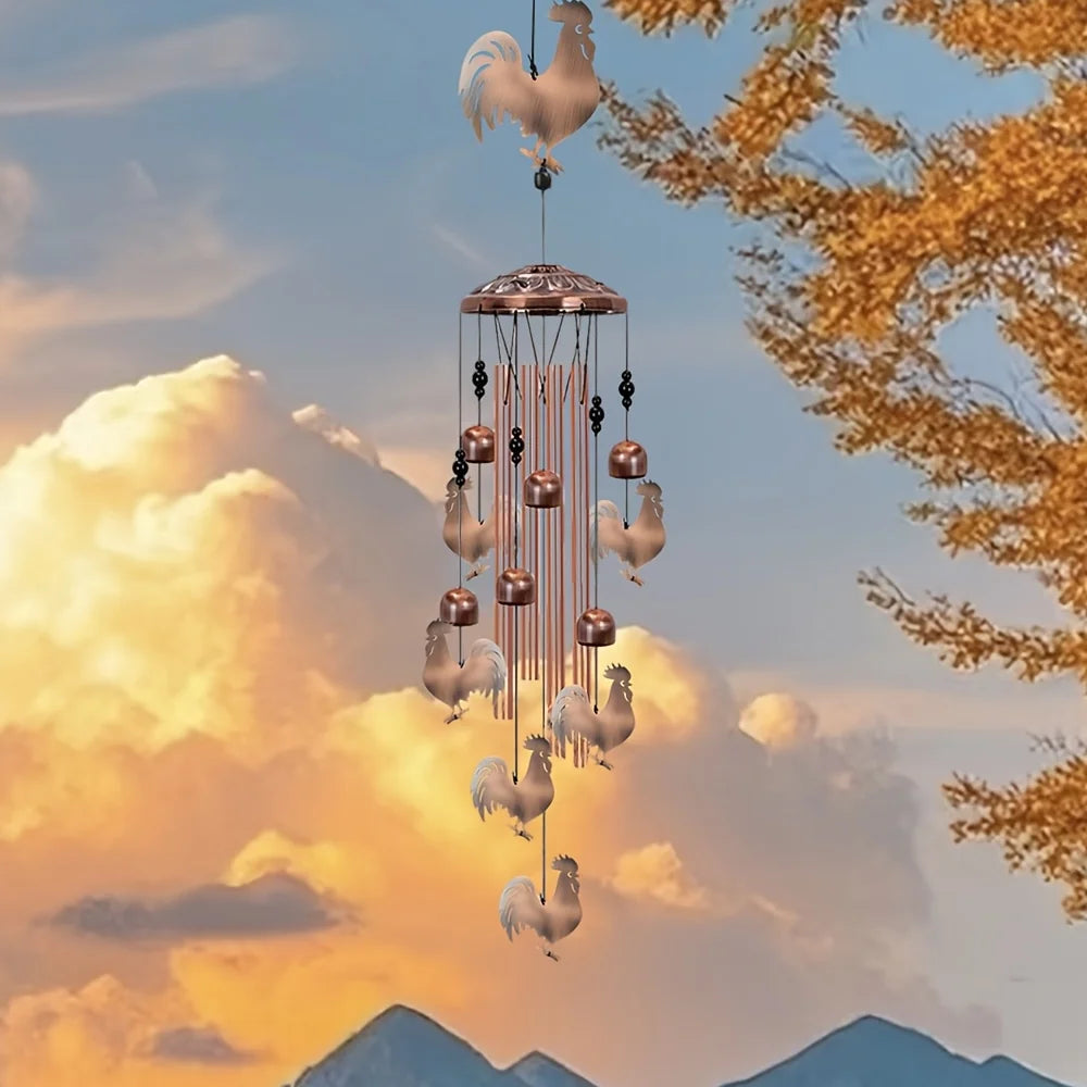Aluminum Rooster Wind Chime For Outdoor And Indoor Garden