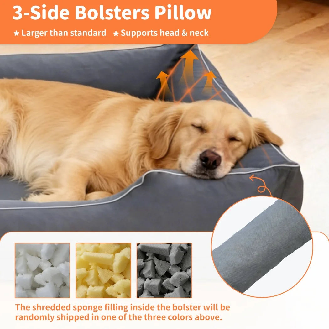 Borwart Orthopedic Dog Bed With Removable Waterproof Cover