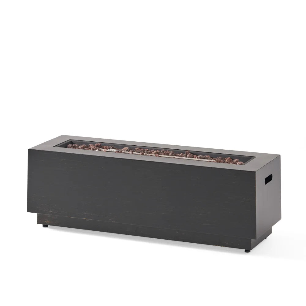 Outdoor Fire Pit 50,000 BTU Rectangular Propane Iron