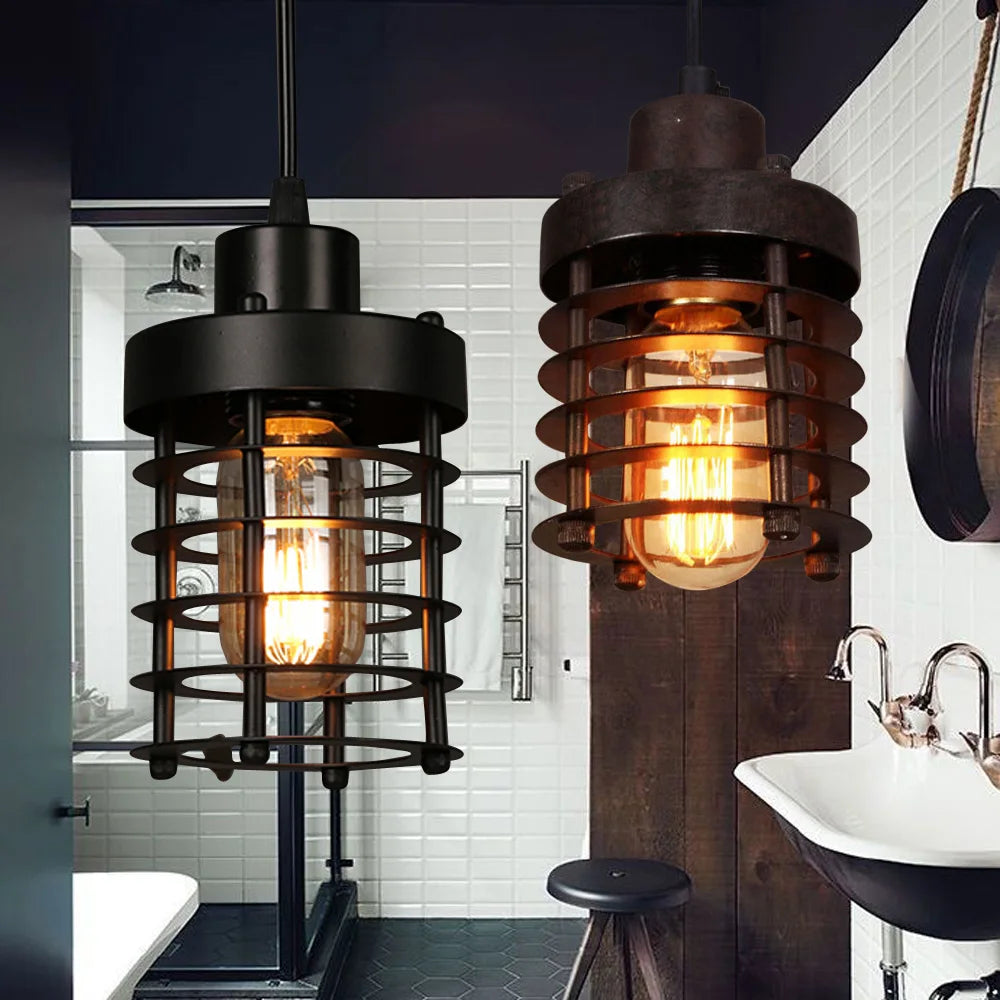 Rustic Industrial Iron Cage Pendant Light Ceiling Lamp