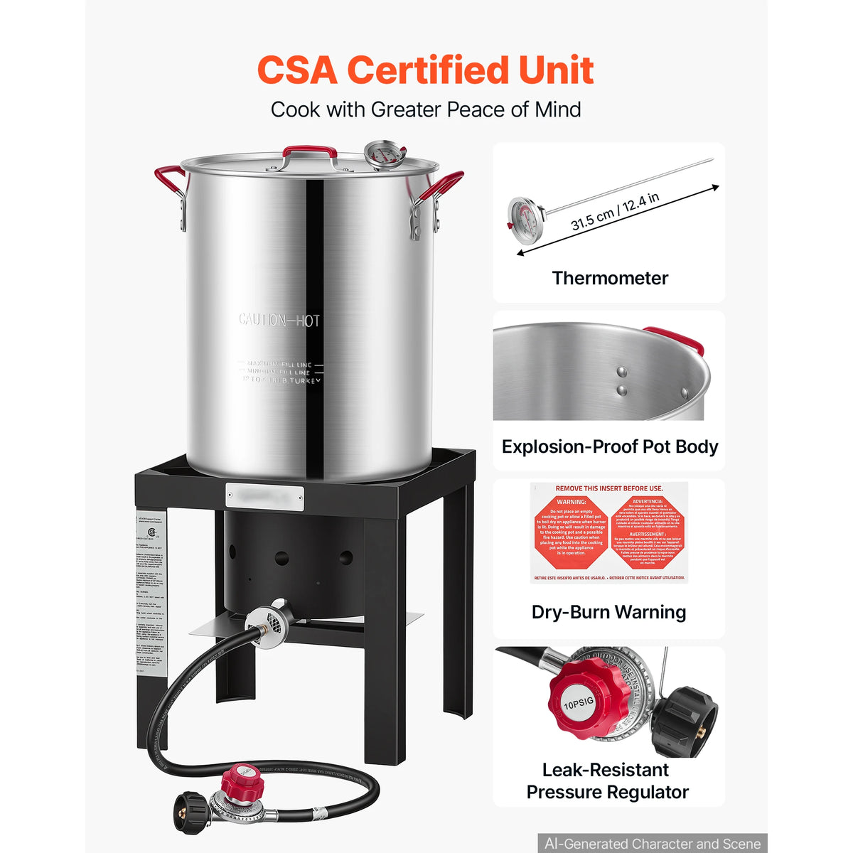SucceBuy Propane Turkey and Seafood Fryer with Basket and Stand