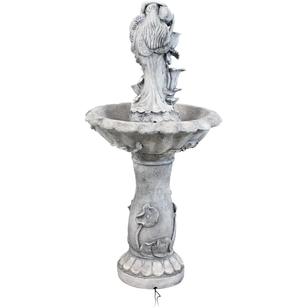Fairy Flower Solar Water Fountain Garden Decor LED Light