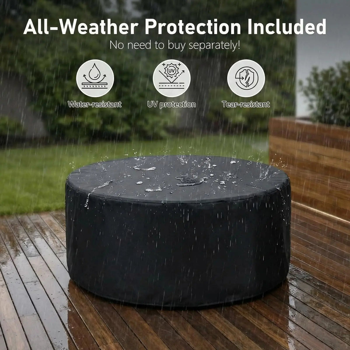 Propane Outdoor Fire Pit Table With Cover And Tank Holder