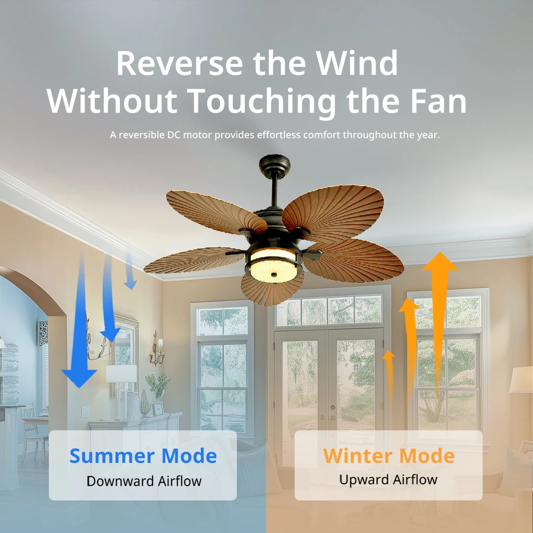 Orison Outdoor Ceiling Fan With Lights Wet Rated Dimmable LED