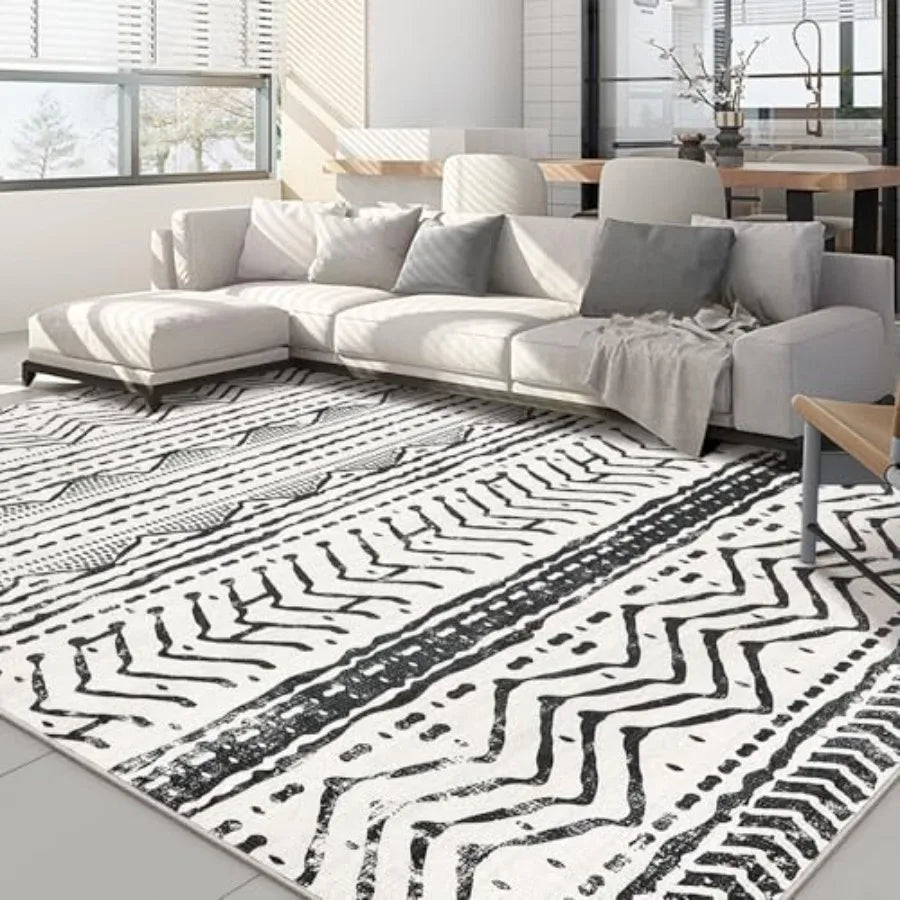 Boho Kilim Style Area Rug Polyester Machine Washable