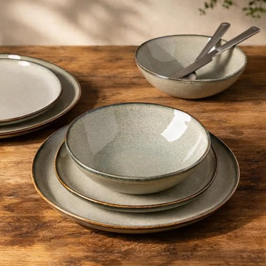 Yao Hui Huang Rustic Ceramic Dinnerware Set With Reactive Glaze