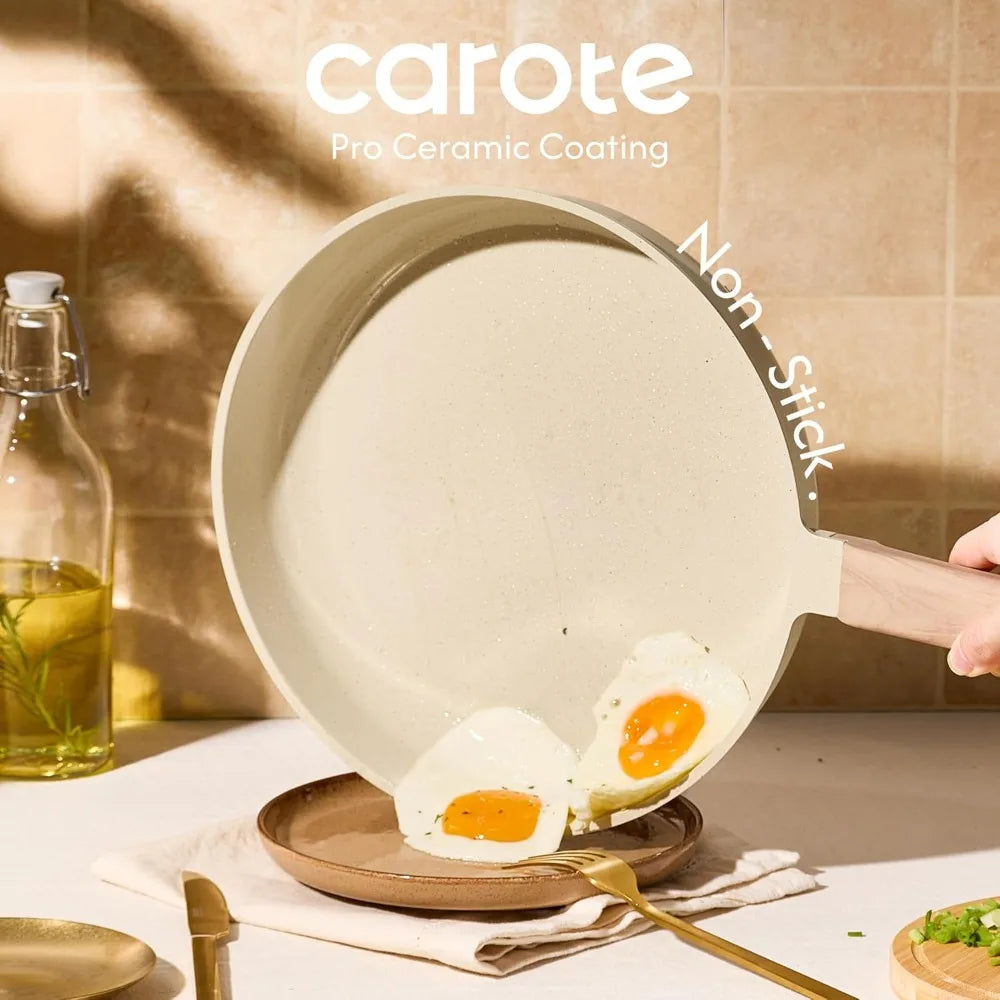 Nuanyao Ceramic Nonstick Cookware Set Non Toxic Kitchen Essential