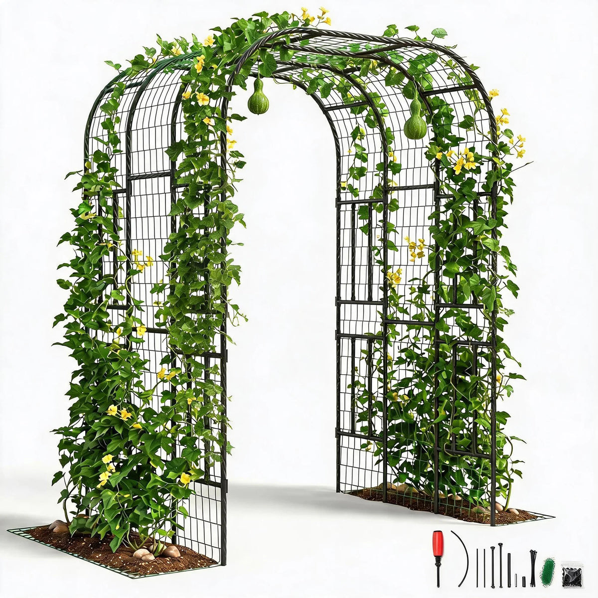 DishyKooker Steel Garden Arch Trellis For Climbing Plants
