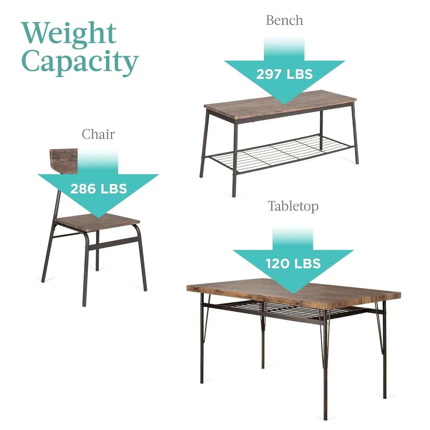 Modern Dining Set With Table Bench And Four Chairs