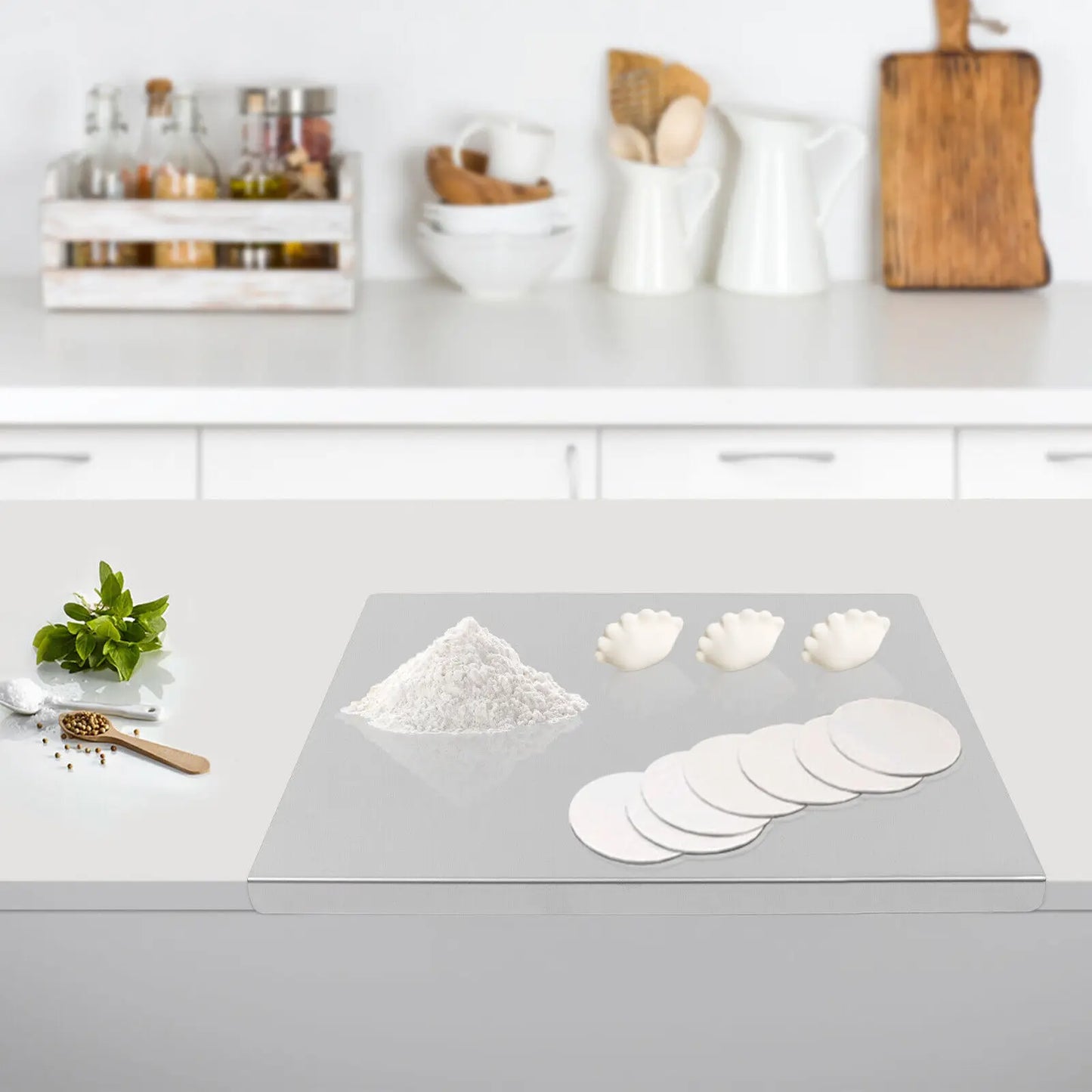Bymaocar L Shaped Stainless Steel Cutting Board Non Slip Easy Clean