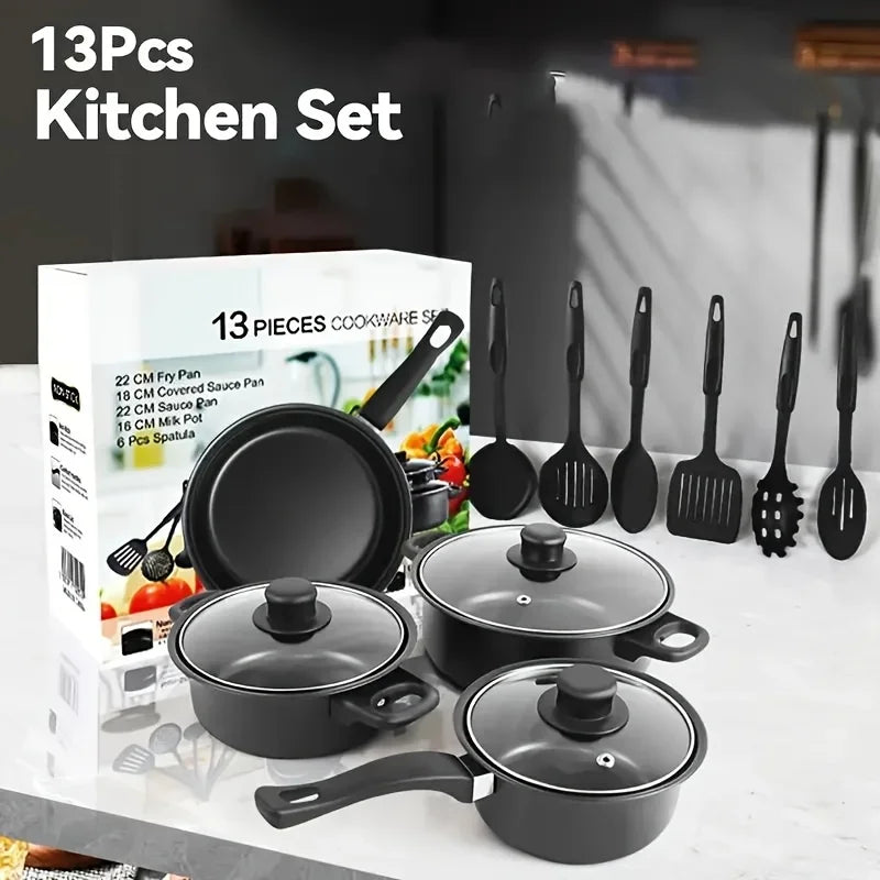 Aehome 13 Piece Nonstick Cookware Set With Accessories