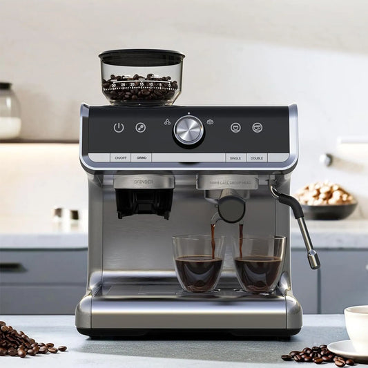 Acekool Espresso Machine With Grinder And 1450W 20 Bar Pump