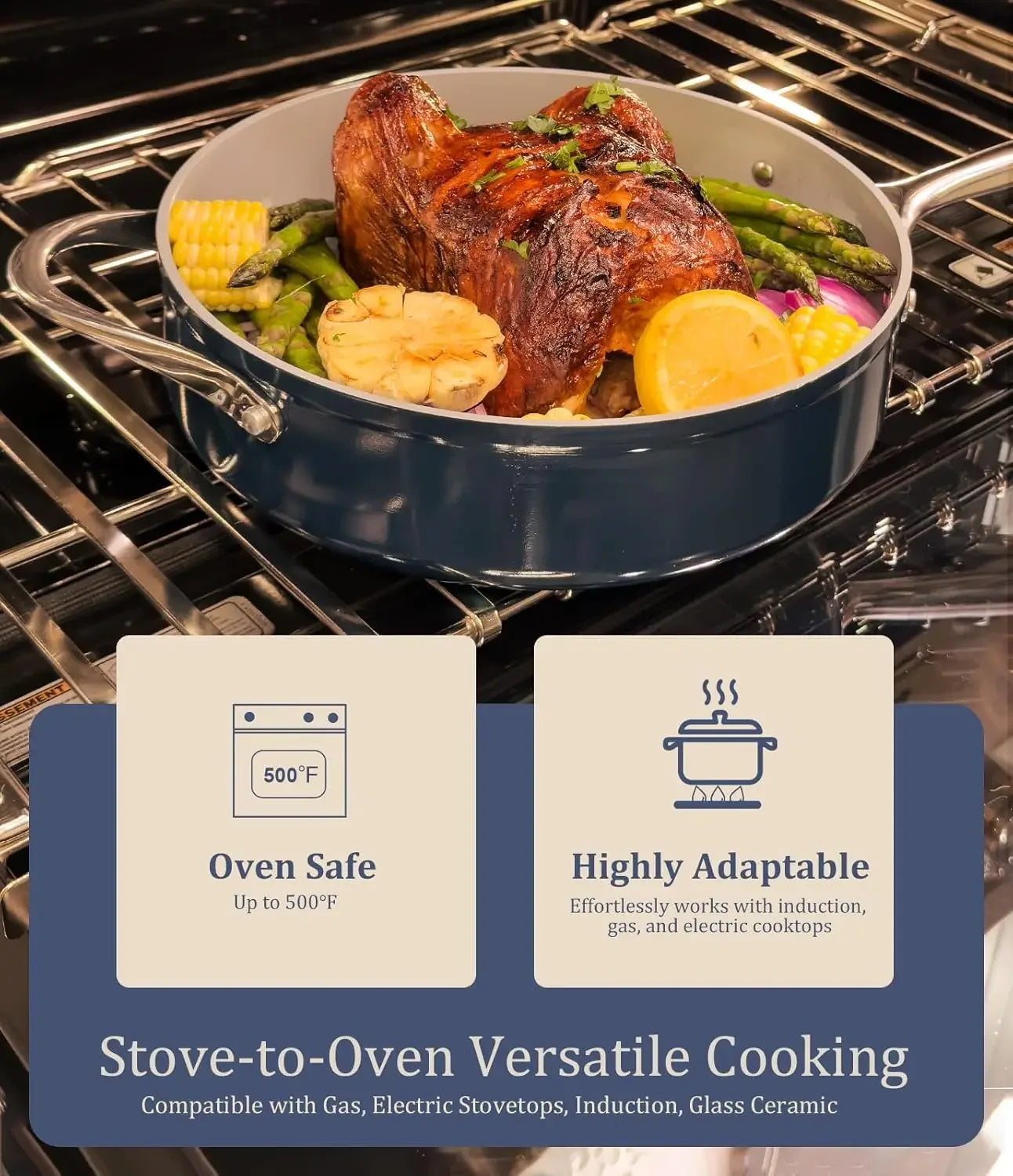 PFAS Free Ceramic Cookware Set With G7 Coating Nonstick Pots And Pans