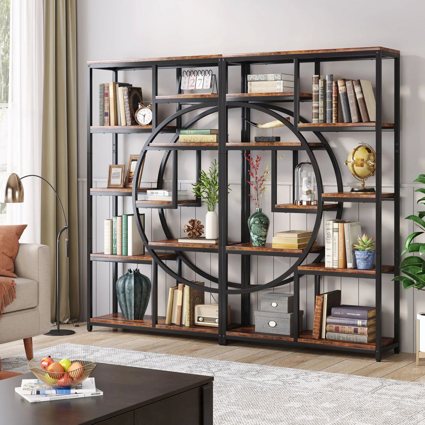 Tribesigns Industrial 5 Tier Freestanding Bookshelf