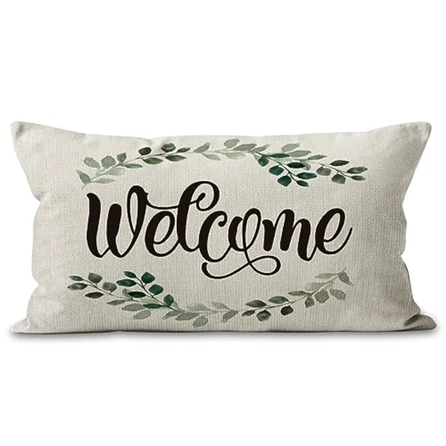 Welcome Porch Pillow Covers Farmhouse Patio Decor Outdoor Pillows