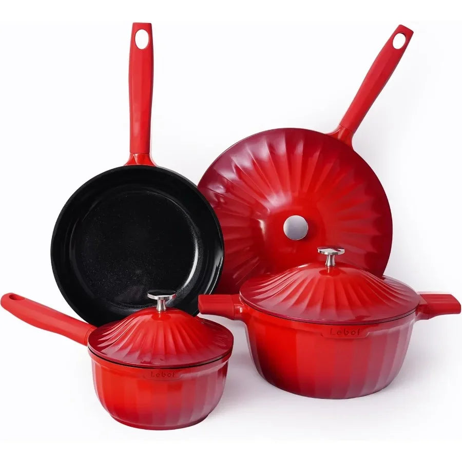 Professional Titanium Ceramic Nonstick Cookware Set With Lids