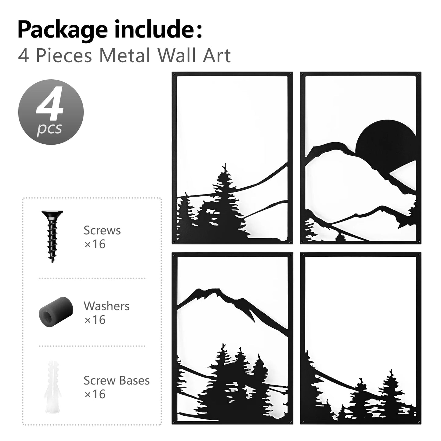 Minimalist Mountain Line Metal Wall Art Modern Home