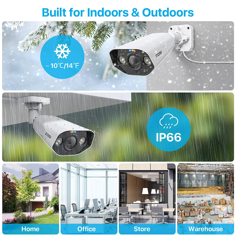 ZOSI 8CH POE Video Surveillance Kit 4K AI Night Vision