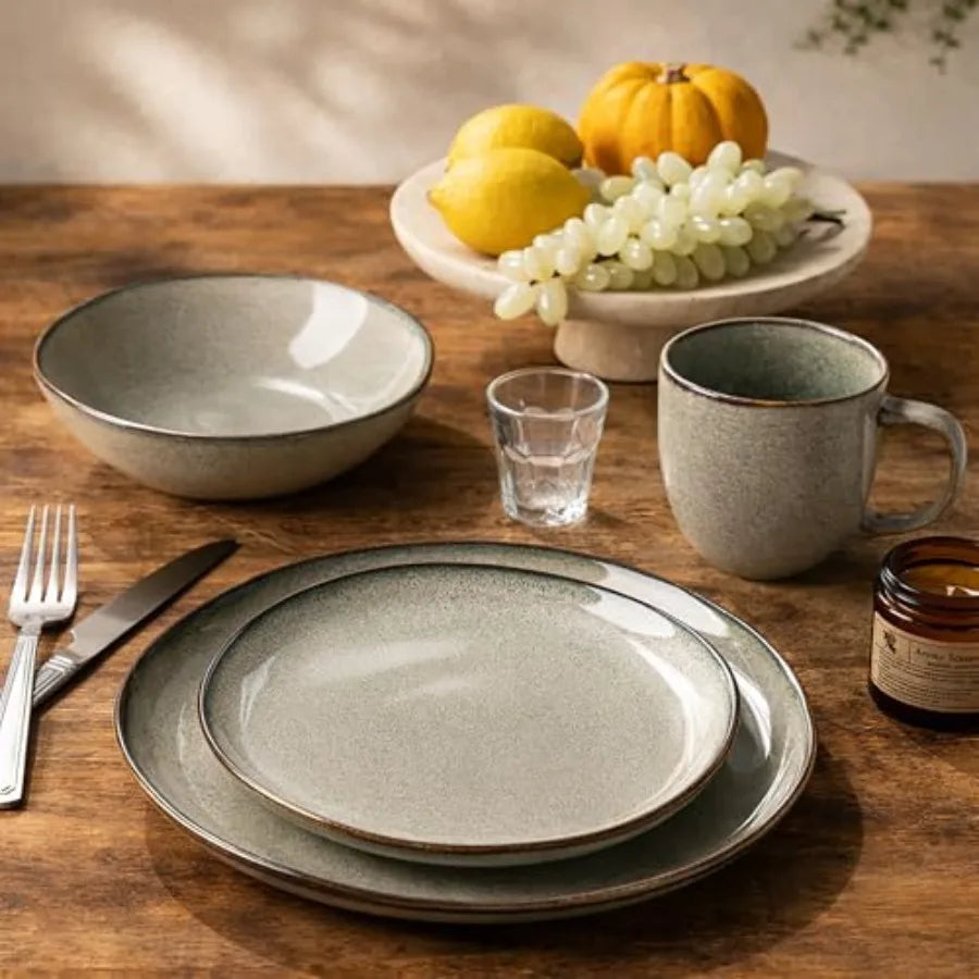 Yao Hui Huang Rustic Ceramic Dinnerware Set With Reactive Glaze