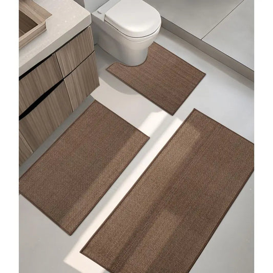 Bathroom Rug Set 3 Piece Ultra Thin Bath Mats With Rubber Backing