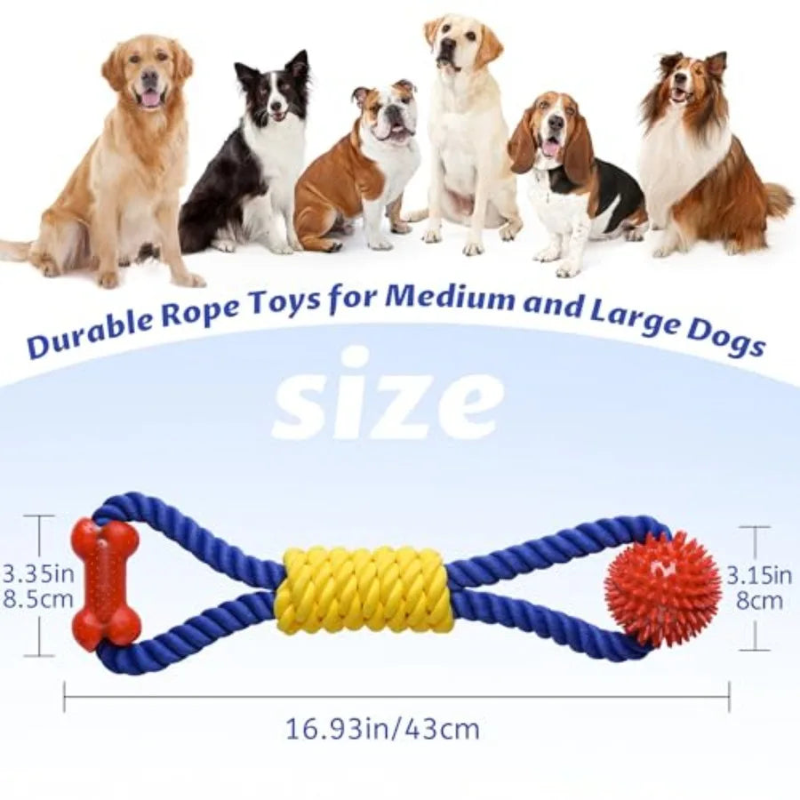 Interactive Dog Rope Toy for Tug Of War and Chewing Fun