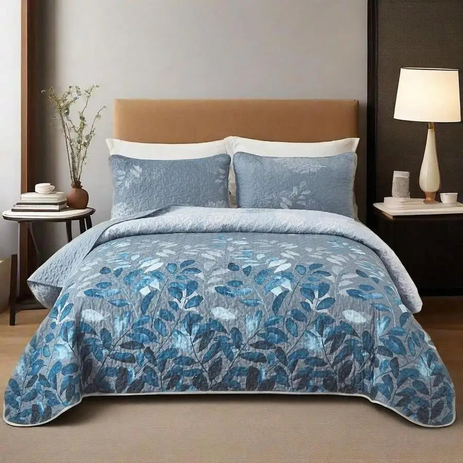 Premium Polyester Cotton Three Piece Quilt Set Cover