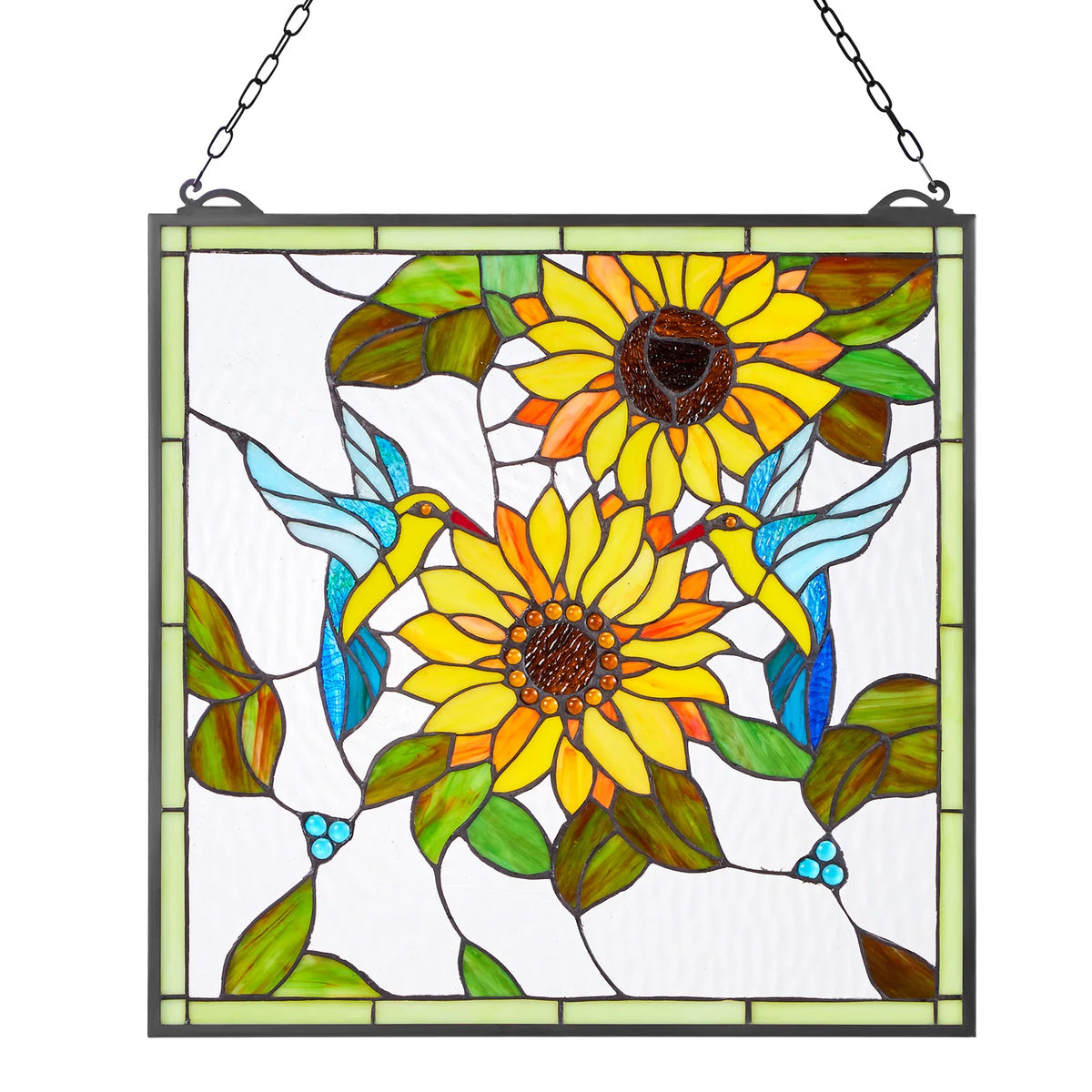 SucceBuy Tiffany Style Stained Glass Hanging Window Panel Home Decor
