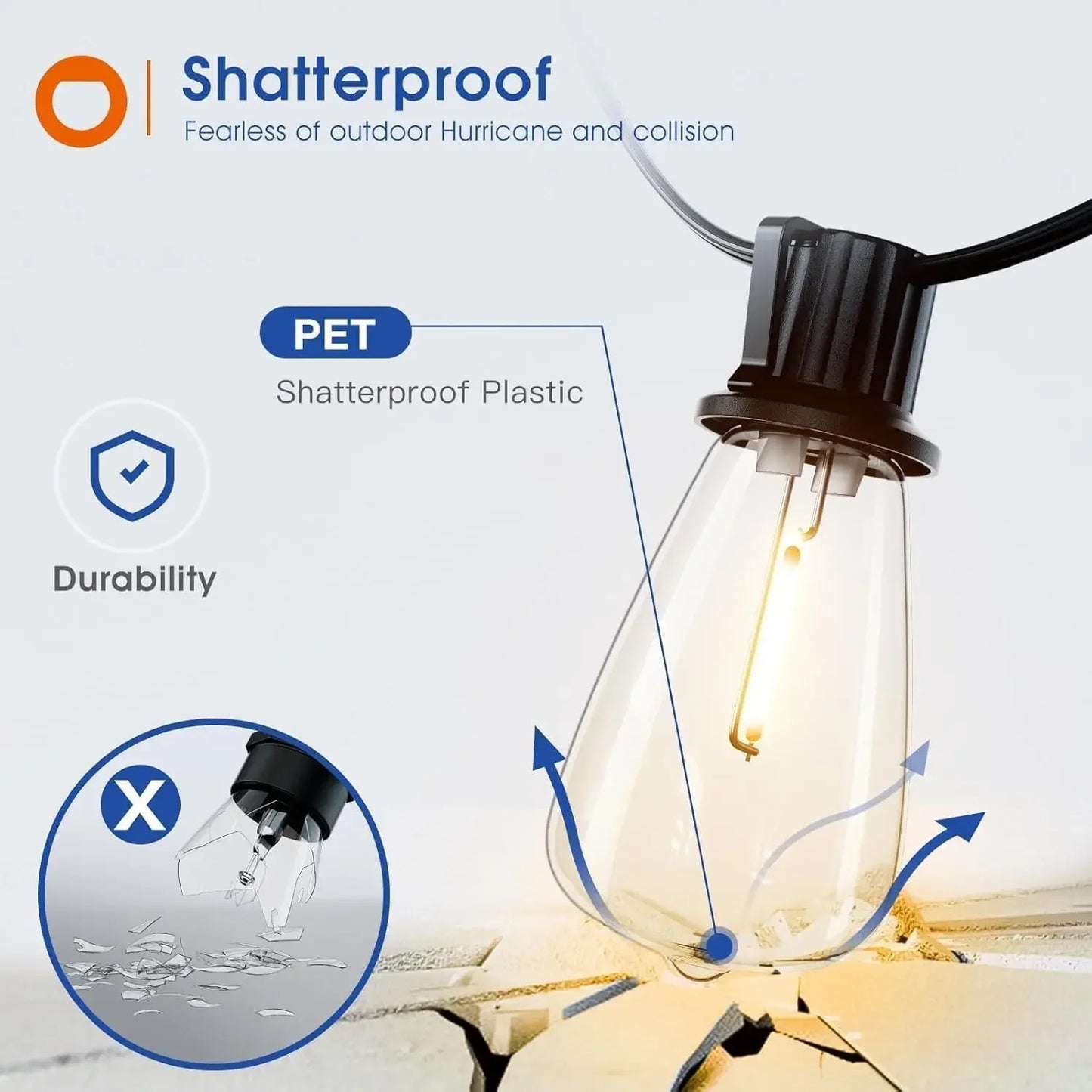 MIMIRG 150Ft LED Outdoor String Lights Waterproof Dimmable