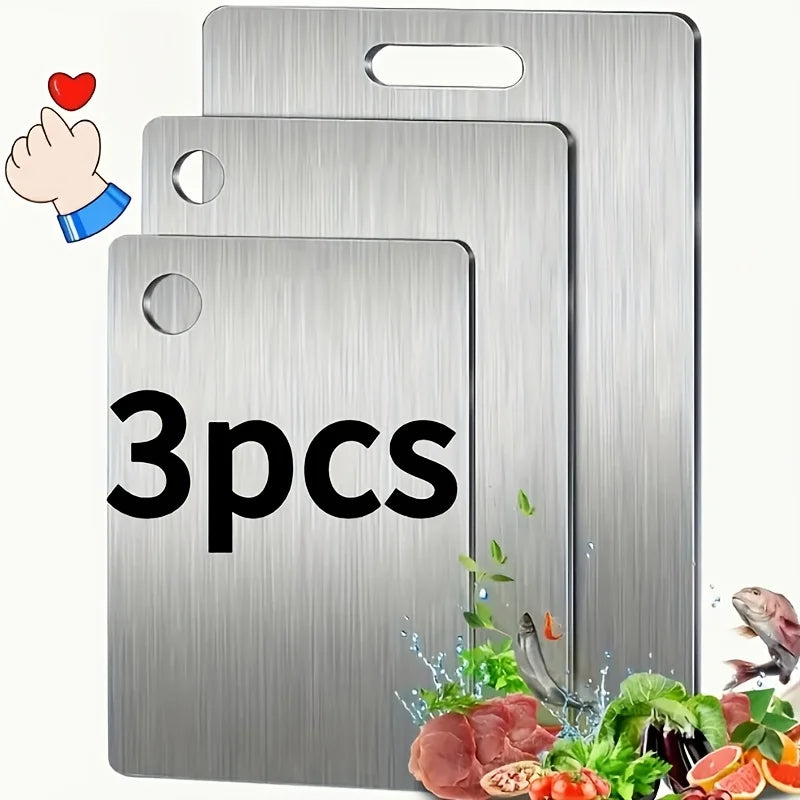 Stainless Steel Cutting Boards Set 3 BPA Free Dishwasher Safe