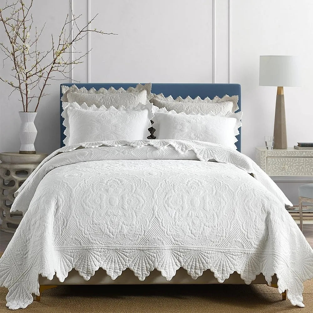 Cotton Quilt Bedding Set Reversible Lightweight Coverlet For All Seasons