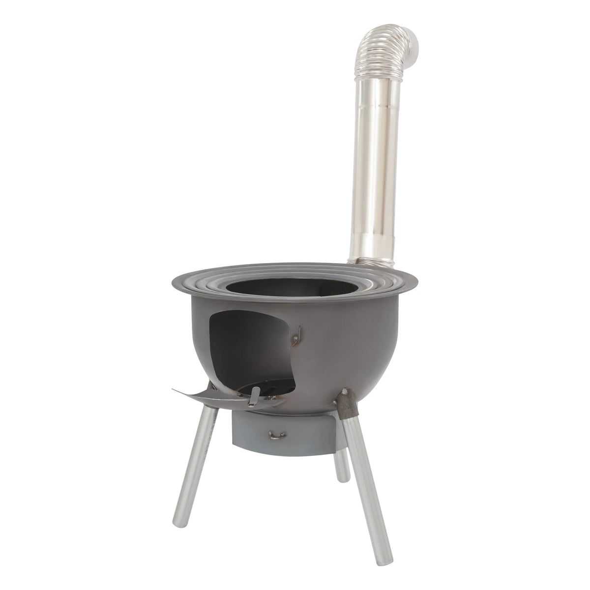 Portable Wood Burning Stove with Grill and Three Pot Rings